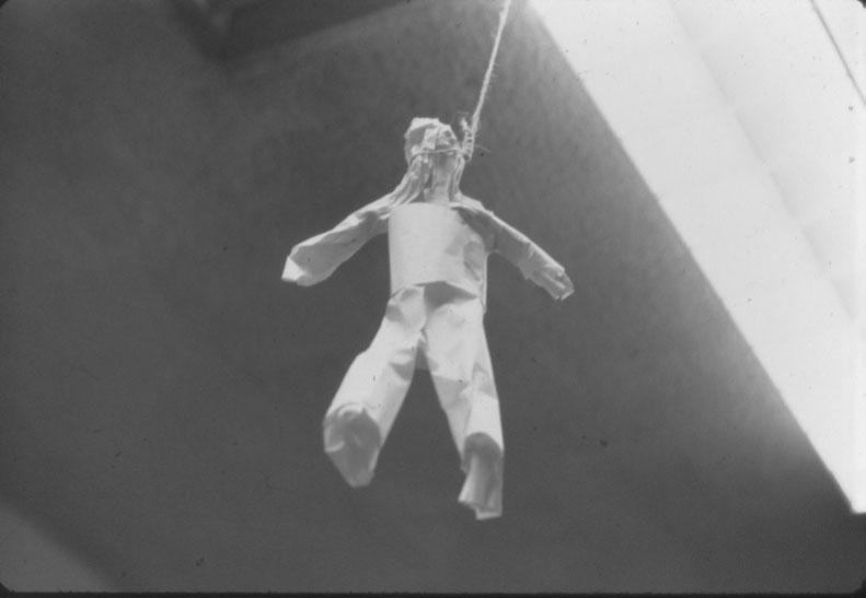 Paper hanging.